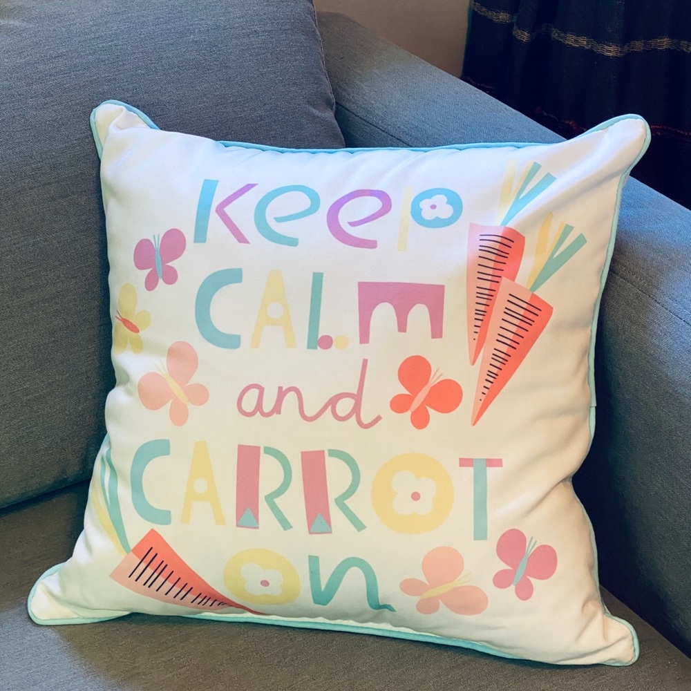 Keep Calm and Carrot On - Easter/Spring Pillow